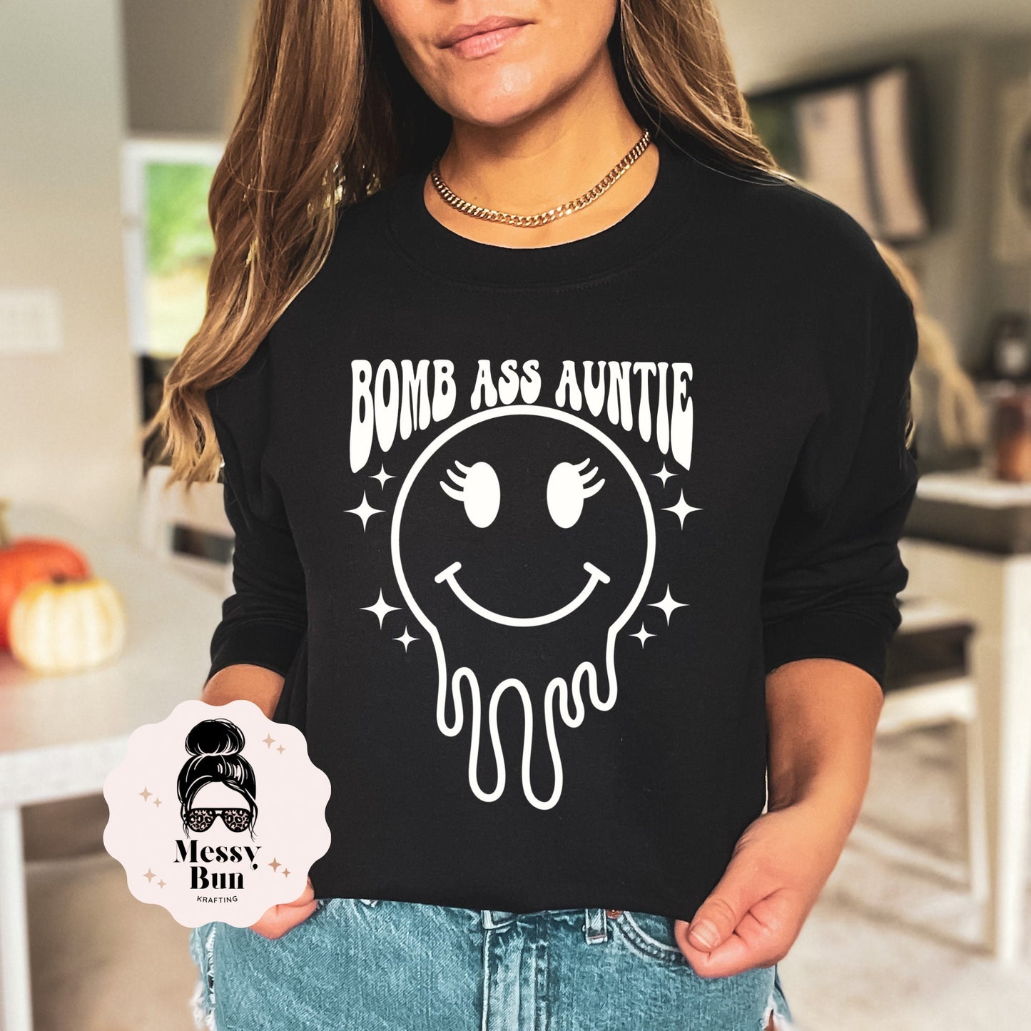 Bomb Ass Auntie Smiley T-shirt, Tia Shirt, Aunt Shirt,