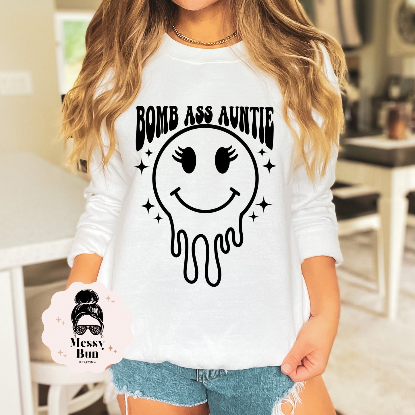 Bomb Ass Auntie Smiley T-shirt, Tia Shirt, Aunt Shirt,