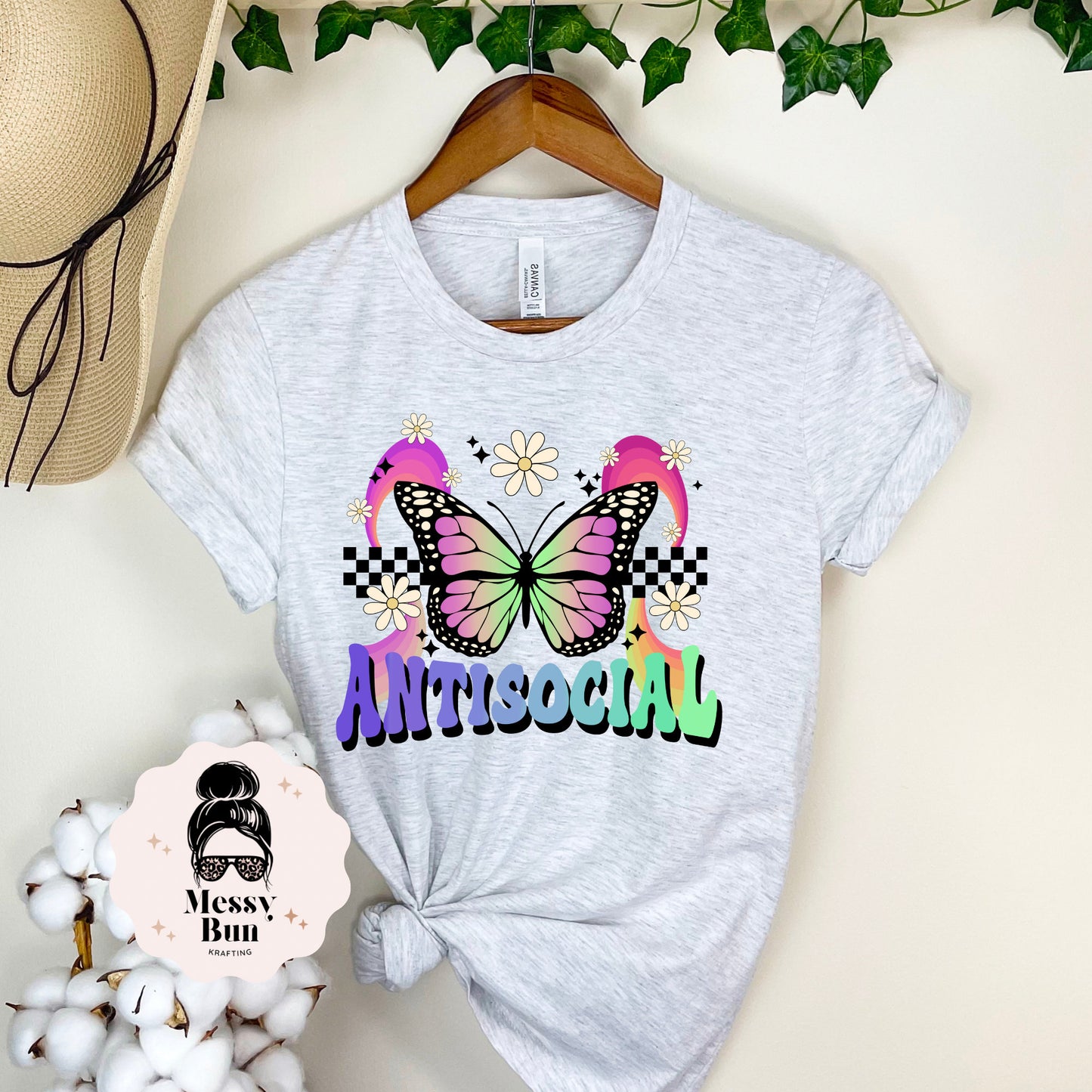 Antisocial Butterfly T-shirt, Motivational, Self Love, Self Care